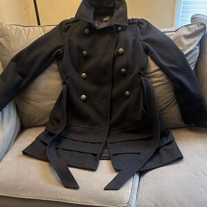 Express Black Double-Breasted Trench Coat